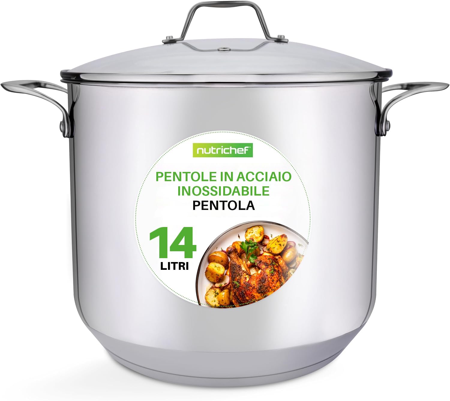 Nutrichef Pentola Acciaio Inox 18/8 - 15 Litri
