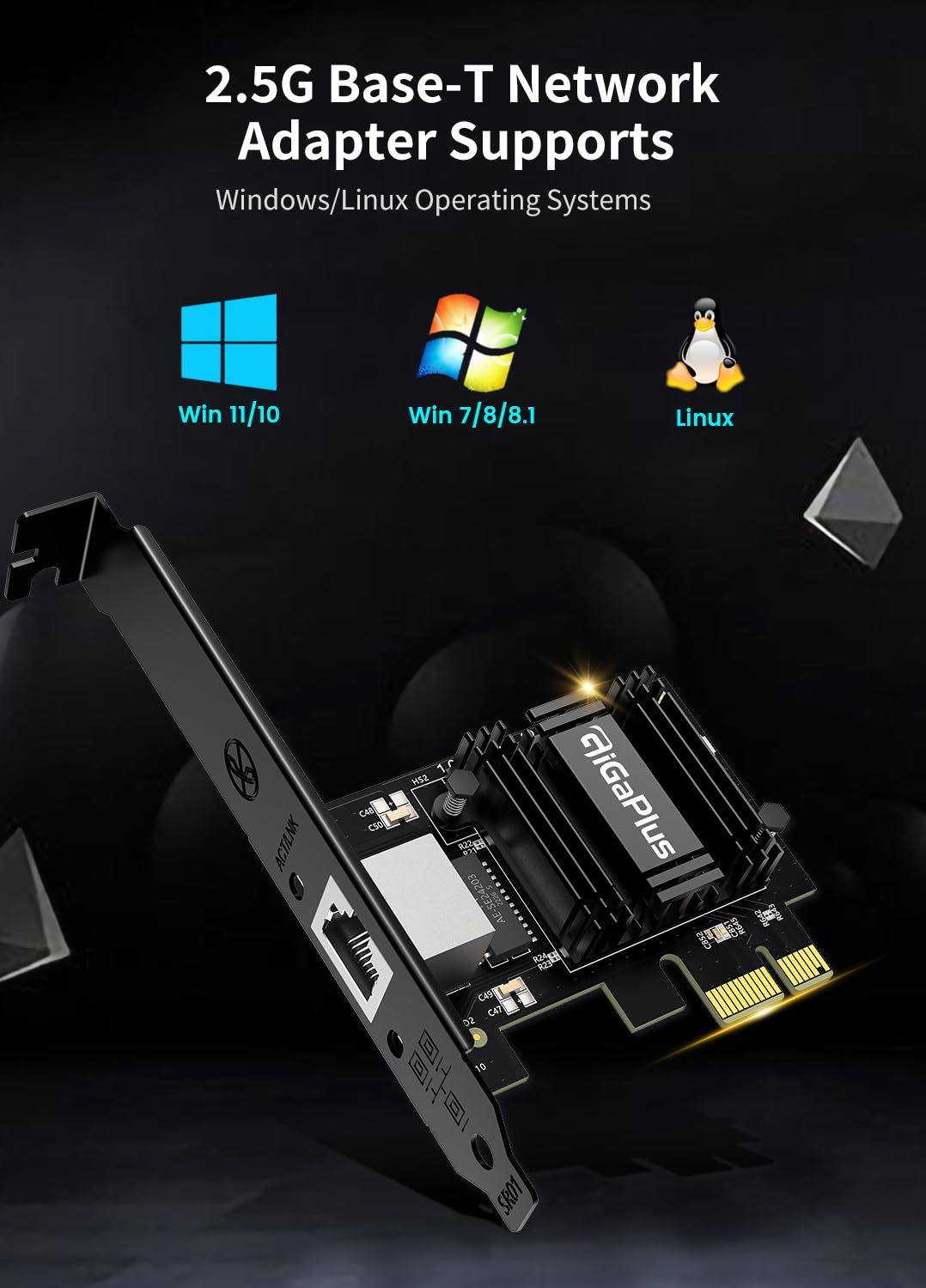 Scheda di Rete PCIe 2.5 Gb Ethernet Gigaplus - immagine 4