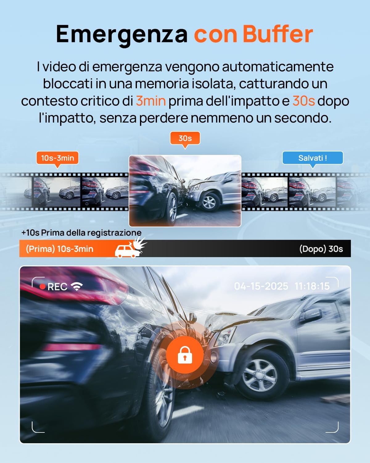 70mai A800SE Dashcam 4K+1080P GPS WiFi - immagine 4