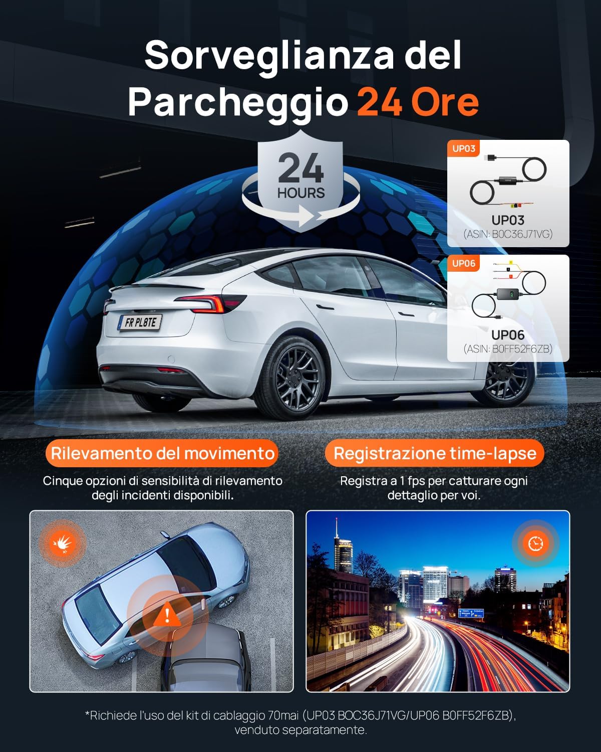 70mai A800SE Dashcam 4K+1080P GPS WiFi - immagine 5