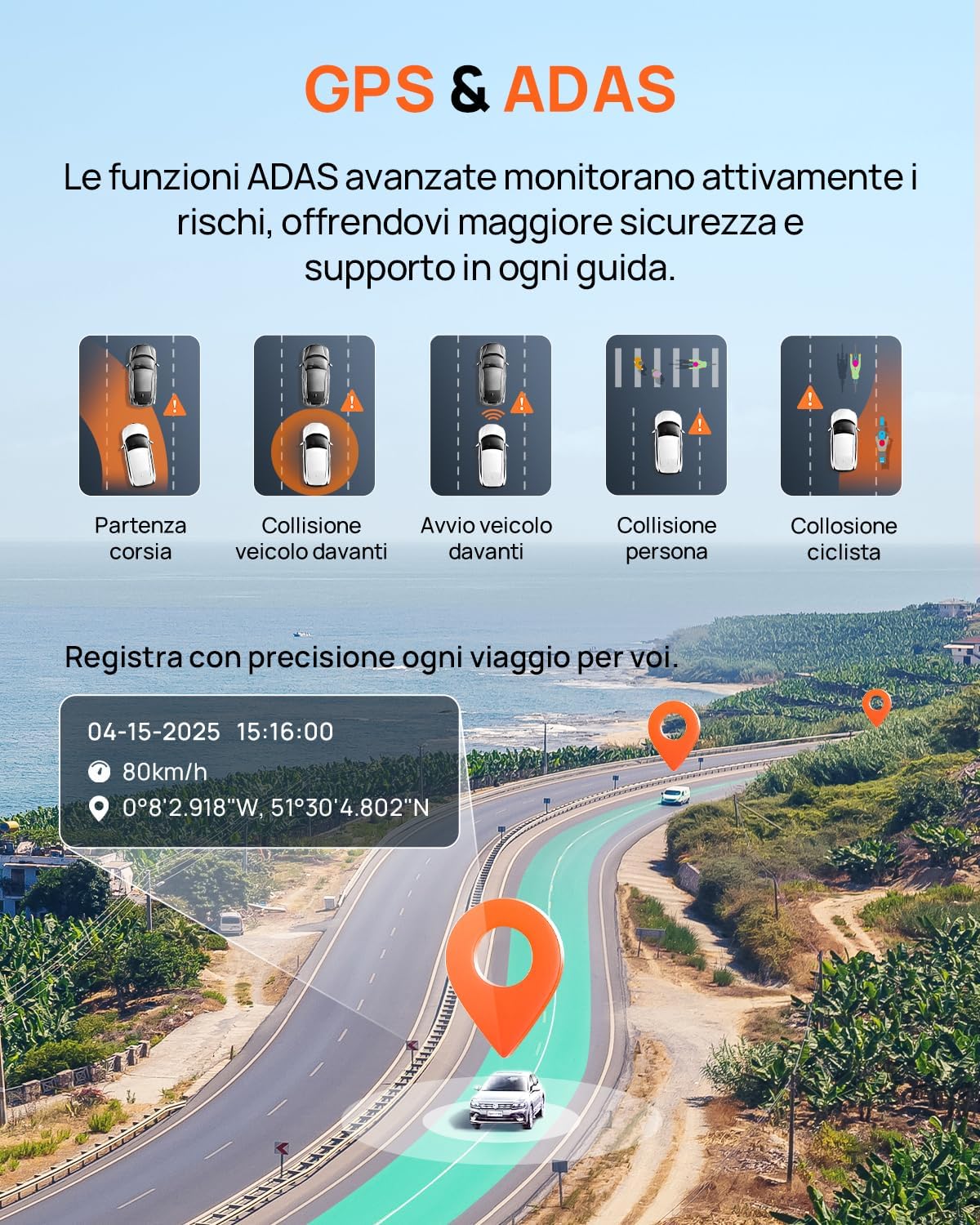 70mai A800SE Dashcam 4K+1080P GPS WiFi - immagine 6