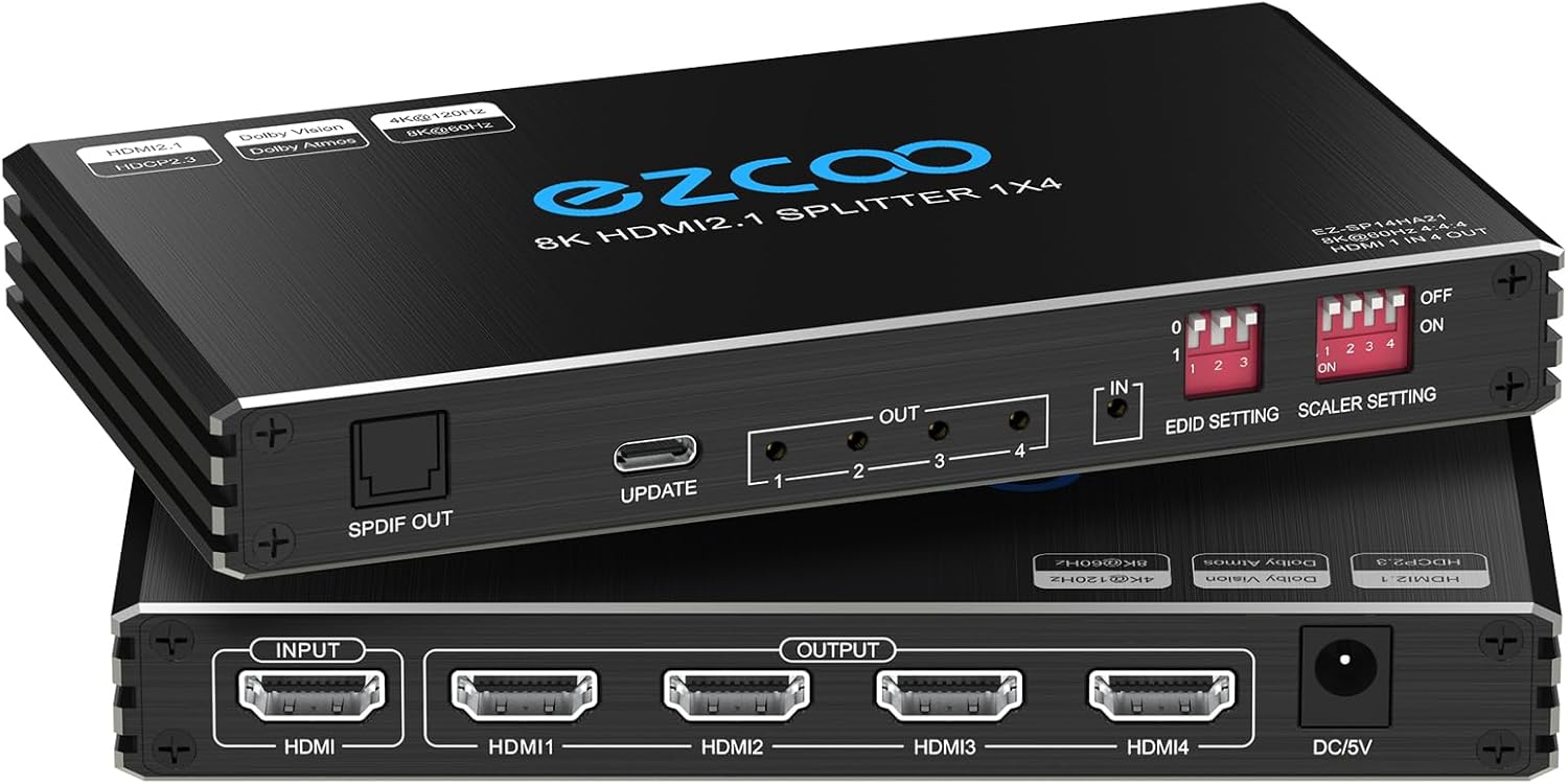 Splitter HDMI 2.1 1X4 con Audio Extractor - immagine 1