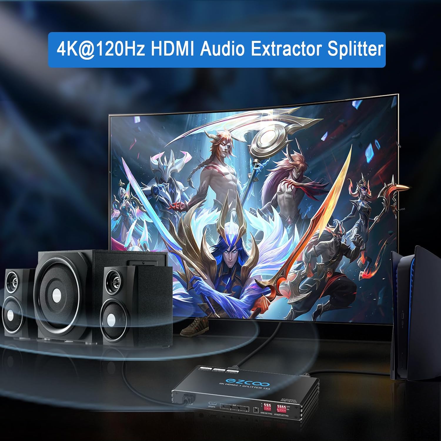 Splitter HDMI 2.1 1X4 con Audio Extractor - immagine 6