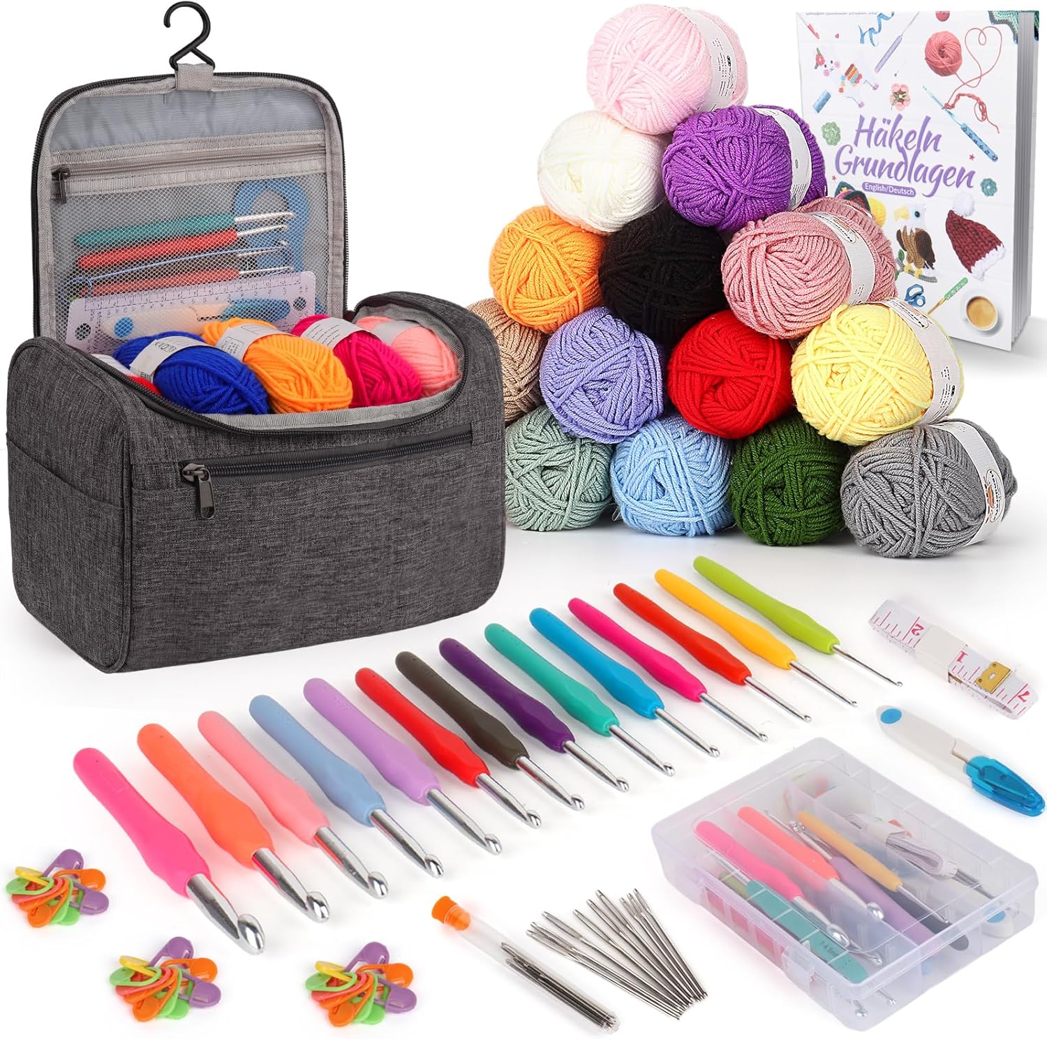 Coopay Set 73 Uncinetti per Principianti, Grigio - immagine 1