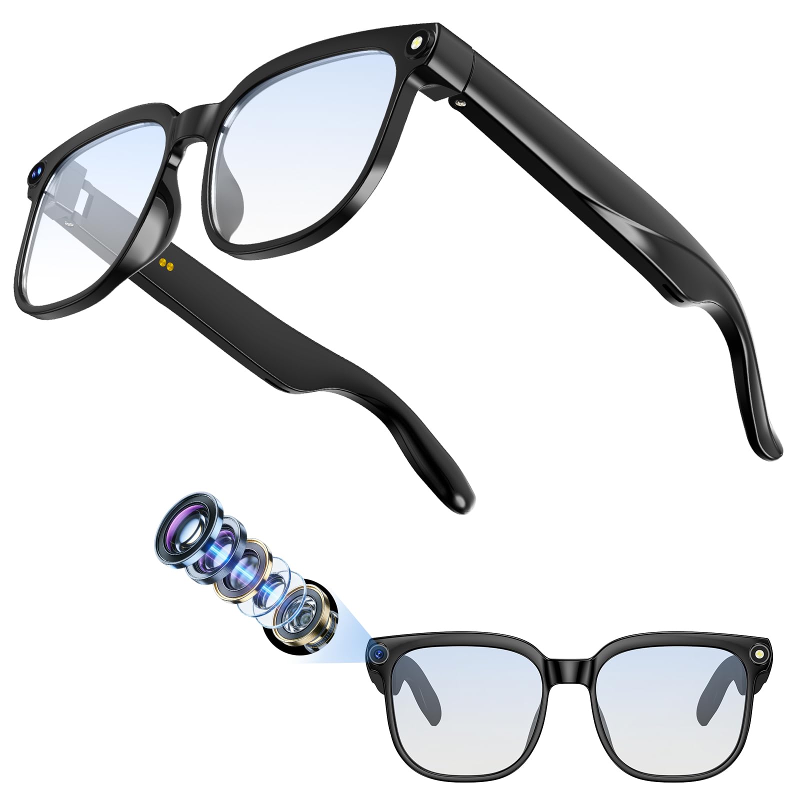 Occhiali Smart AI con Fotocamera 8MP