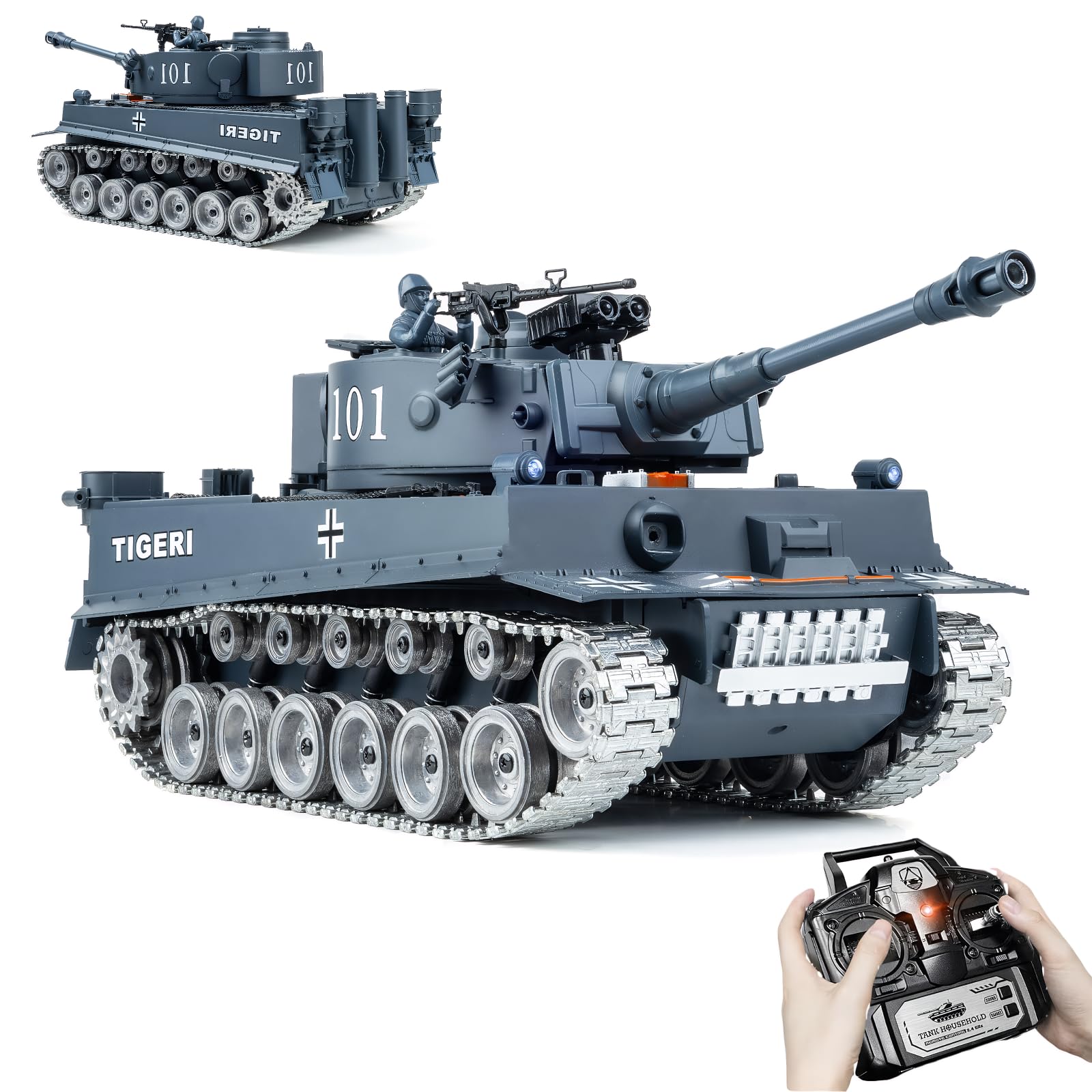 Carro Armato RC Telecomandato a Scoppio 1:18 Tiger Tank