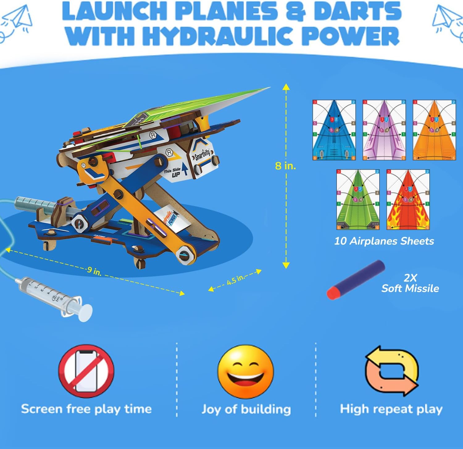 SNUNGPHIR Smartivity Hydraulic Plane Launcher for 6+ Years Boys And ...