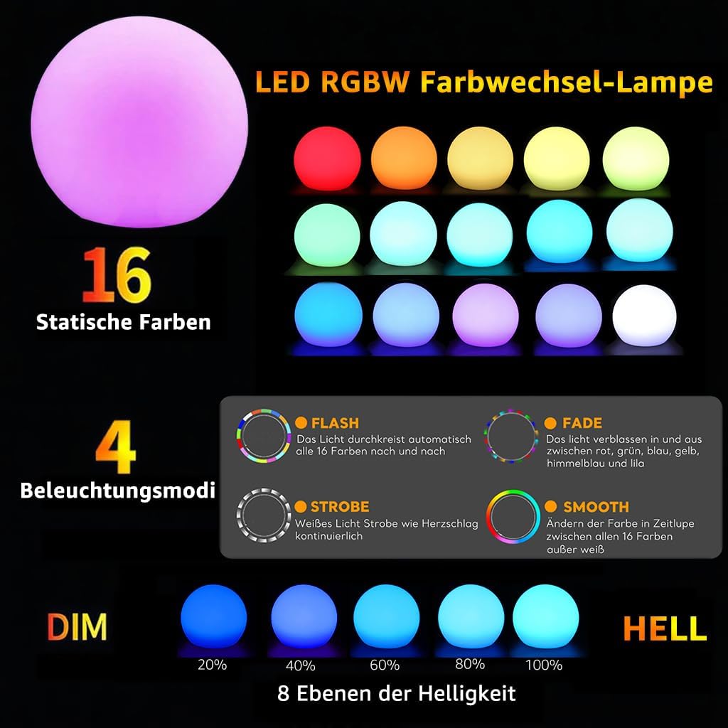 Mr.go Lampada a Sfera LED Solare da Esterno - immagine 4