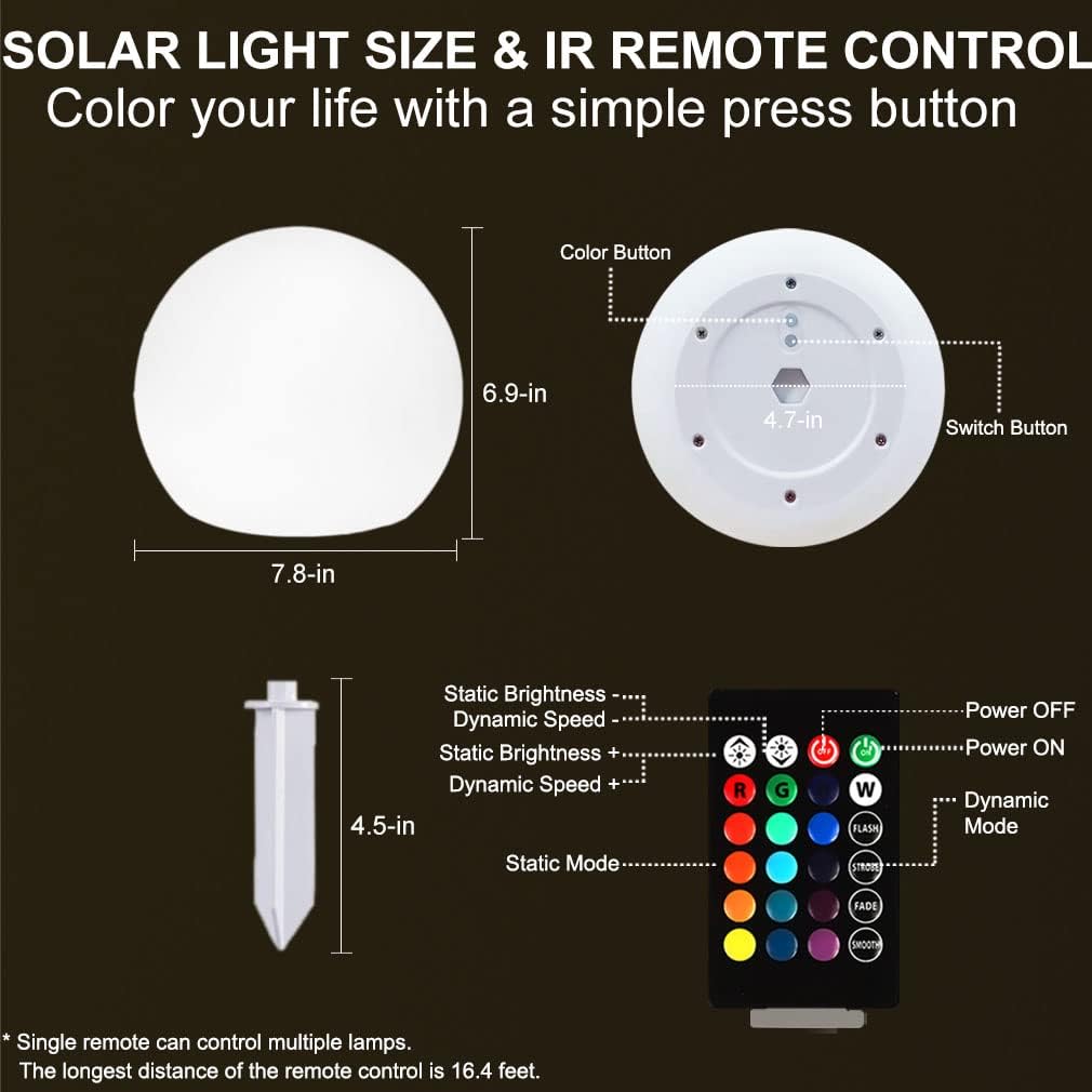 Mr.go Lampada a Sfera LED Solare da Esterno - immagine 5