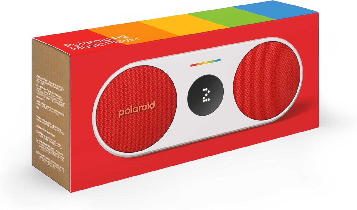 Polaroid P2 Music Player - Speaker Bluetooth Portatile, Red - immagine 1
