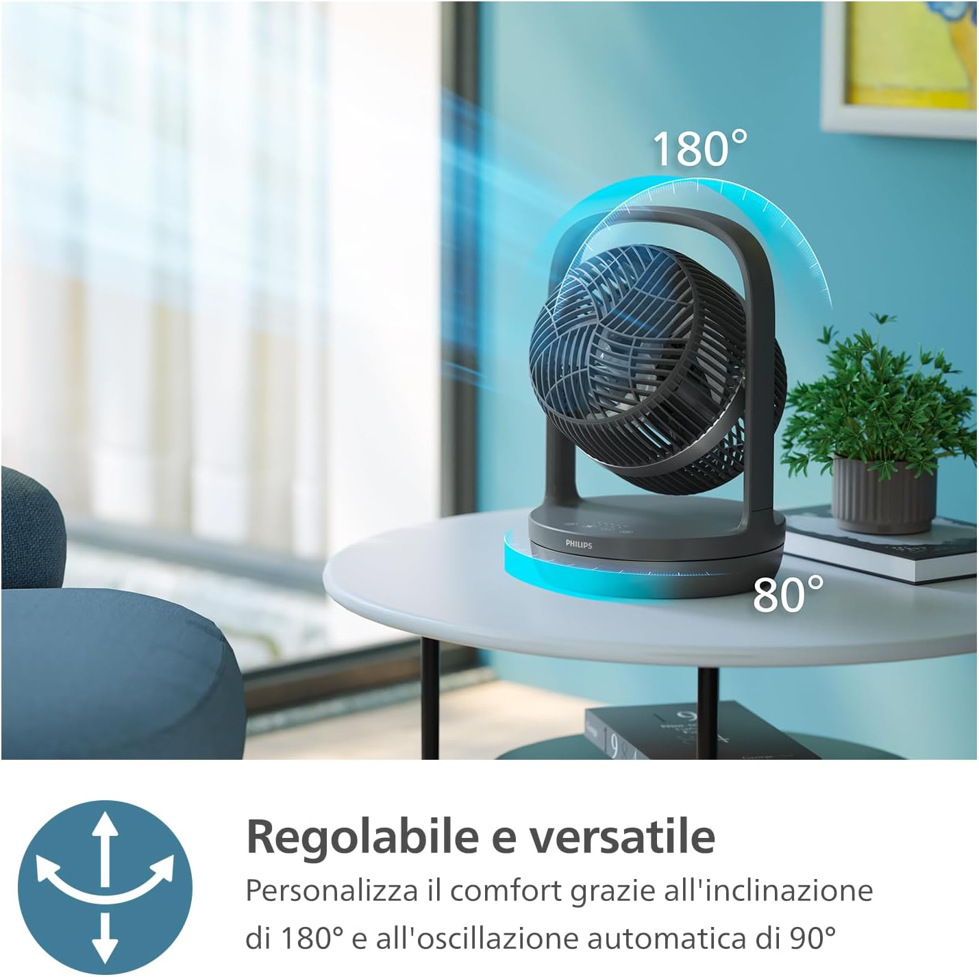 Philips Ventilatore da Tavolo Serie 3000, Nero - immagine 10