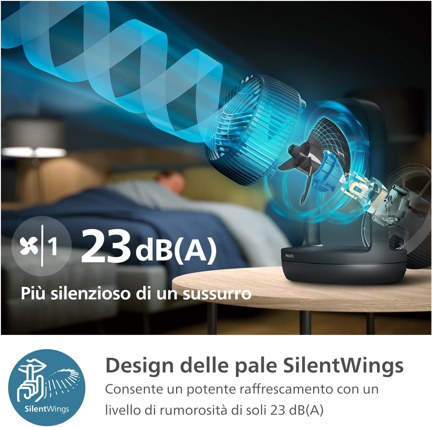 Philips Ventilatore da Tavolo Serie 3000, Nero - immagine 8