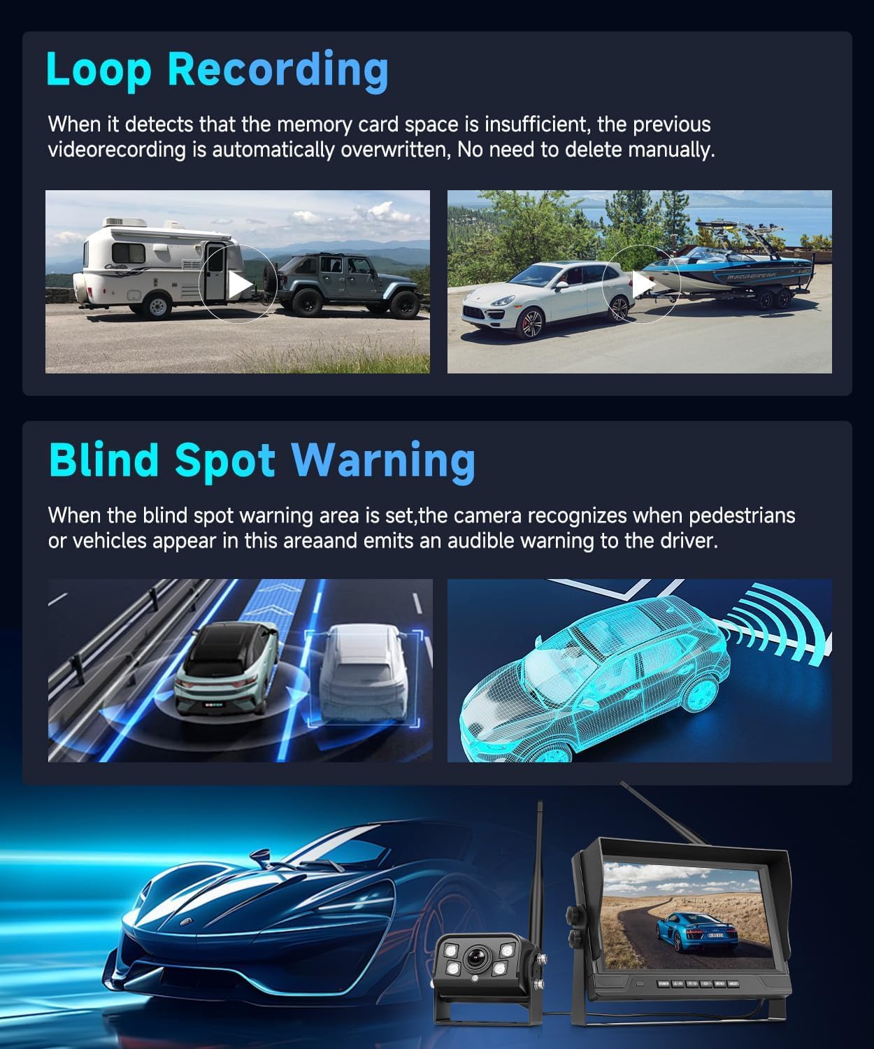 Vechtel Kit Telecamera Posteriore Wireless 9 Pollici - immagine 2