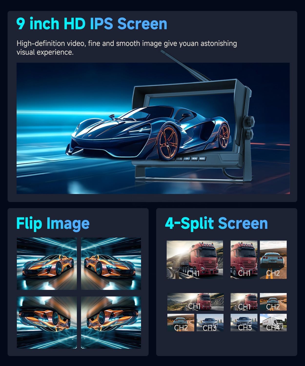 Vechtel Kit Telecamera Posteriore Wireless 9 Pollici - immagine 4