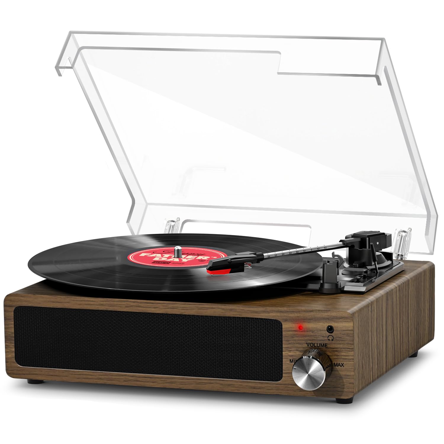 Fydee Giradischi Vinile Portatile Vintage Bluetooth, Grigio