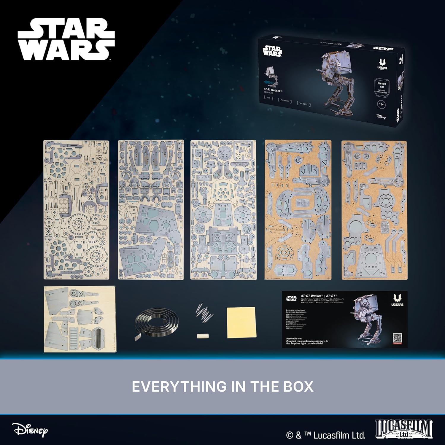 Ugears Star Wars™ AT-ST Walker™ Puzzle 3D Legno - immagine 5