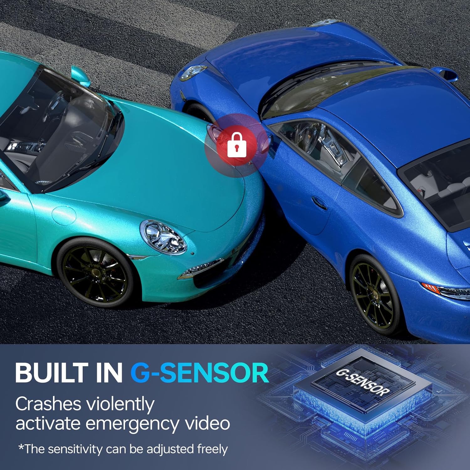 Dash Camera 2.5K QHD 3.39 IPS per fotocamera anteriore e posteriore (black) - immagine 5