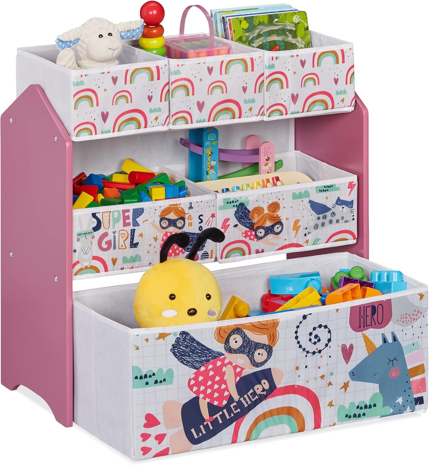 Relaxdays Libreria per Cameretta Bambini, Multicolore - immagine 1