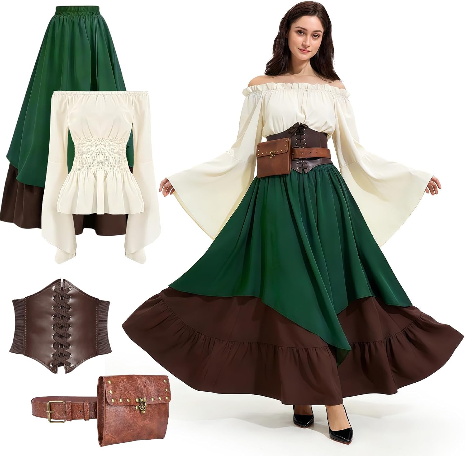 Travestimento Medievale Donna Kit Rinascimentale - immagine 1