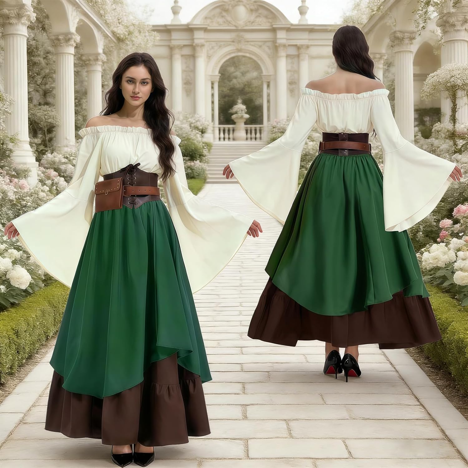 Travestimento Medievale Donna Kit Rinascimentale - immagine 5