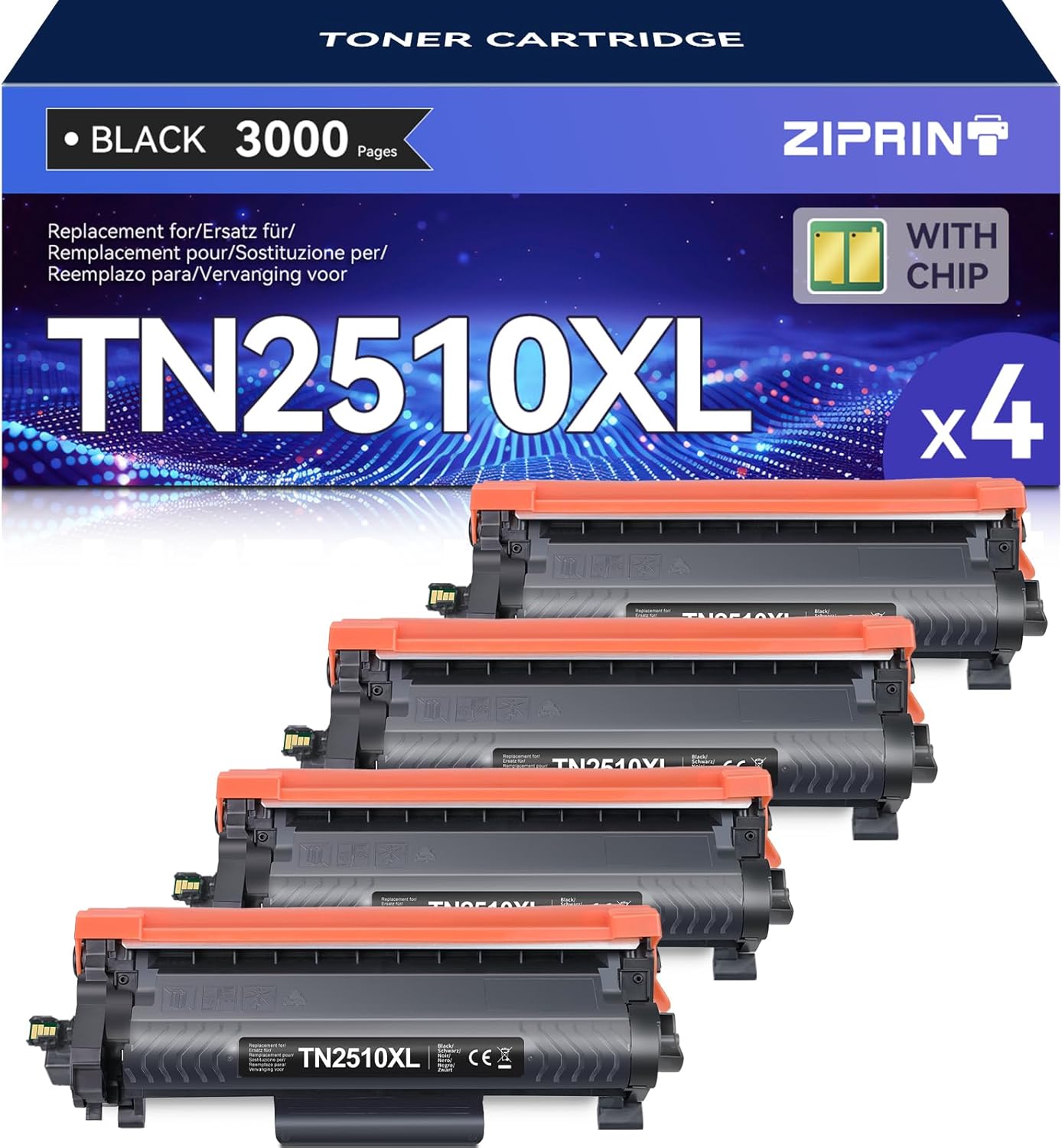Ziprint TN2510XL - Toner Compatibile Brother (4 Pezzi) - immagine 1