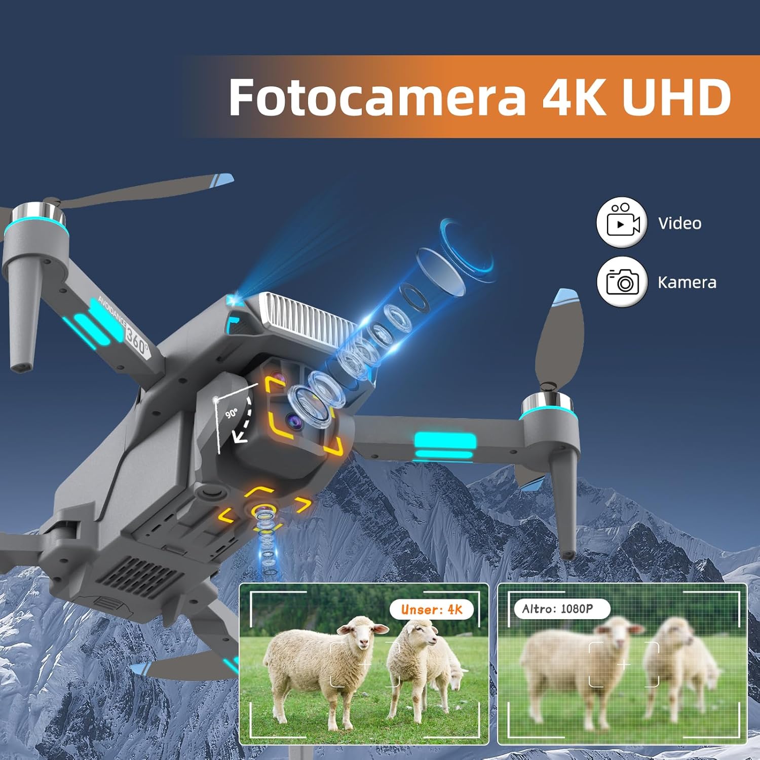 Drone con Telecamera 4K Professionale e GPS - immagine 2