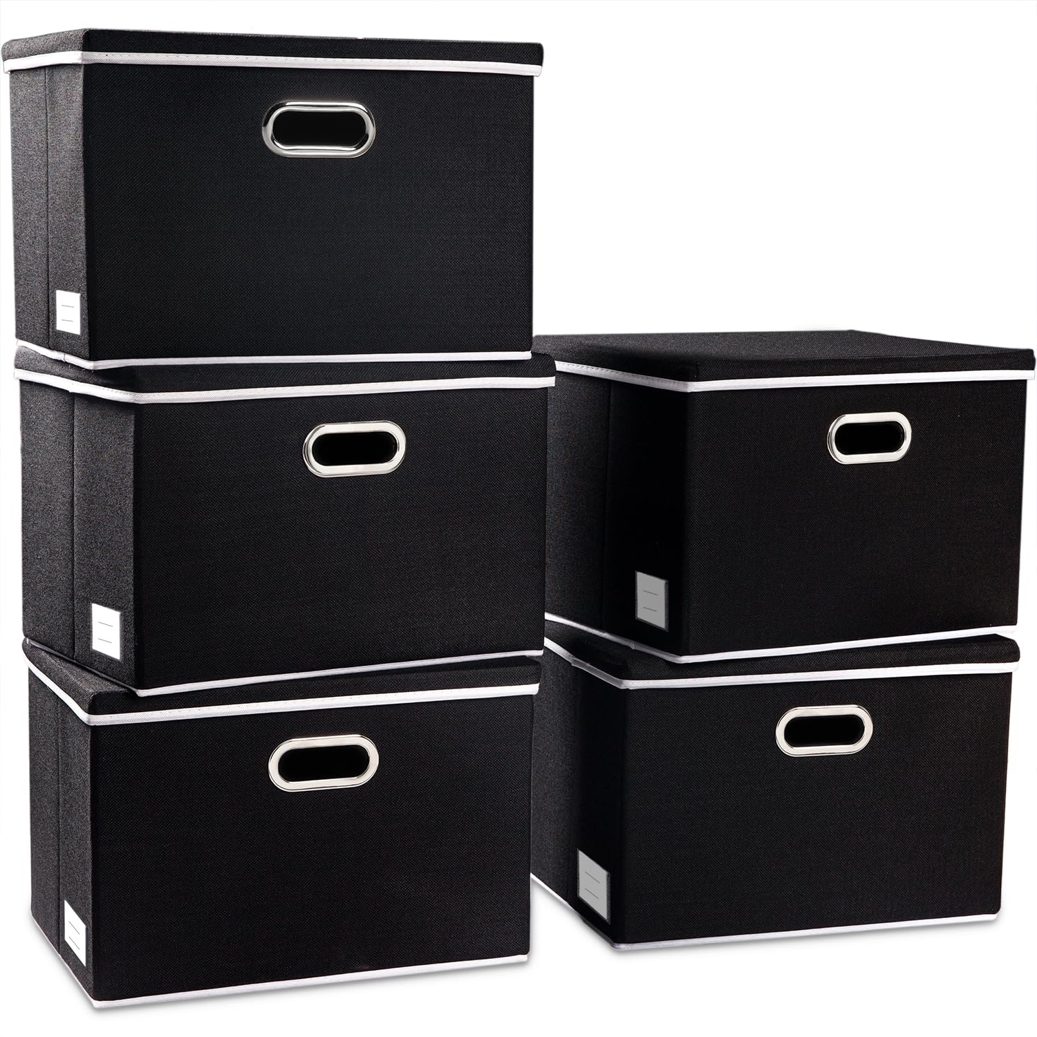 Prandom Contenitori Pieghevoli in Lino con Coperchi