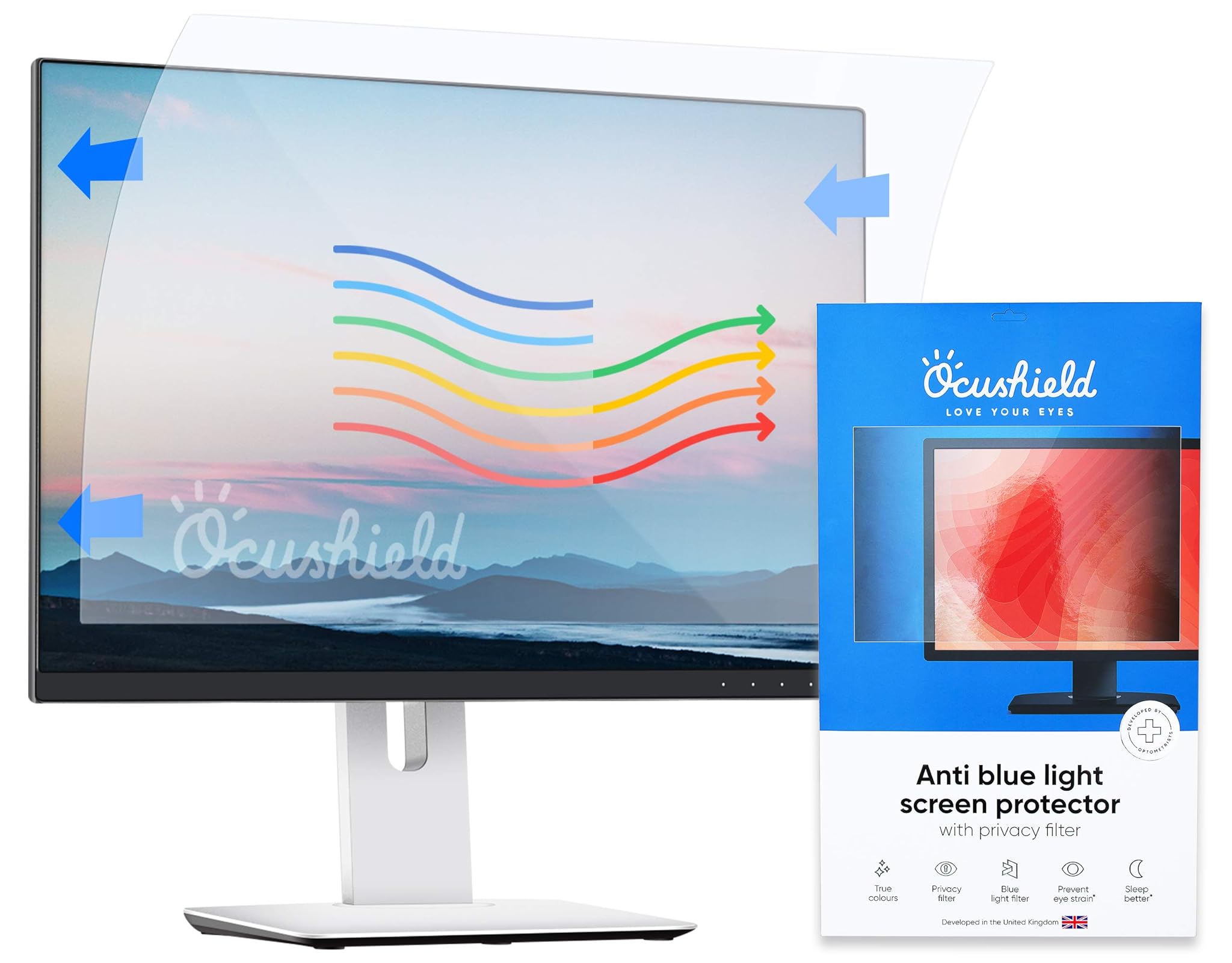 Ocushield Antiriflesso per Monitor - Filtro Privacy