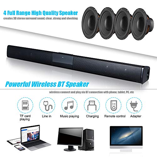 Docooler Soundbar Wireless BT 4.0 con Basso e Telecomando - immagine 2