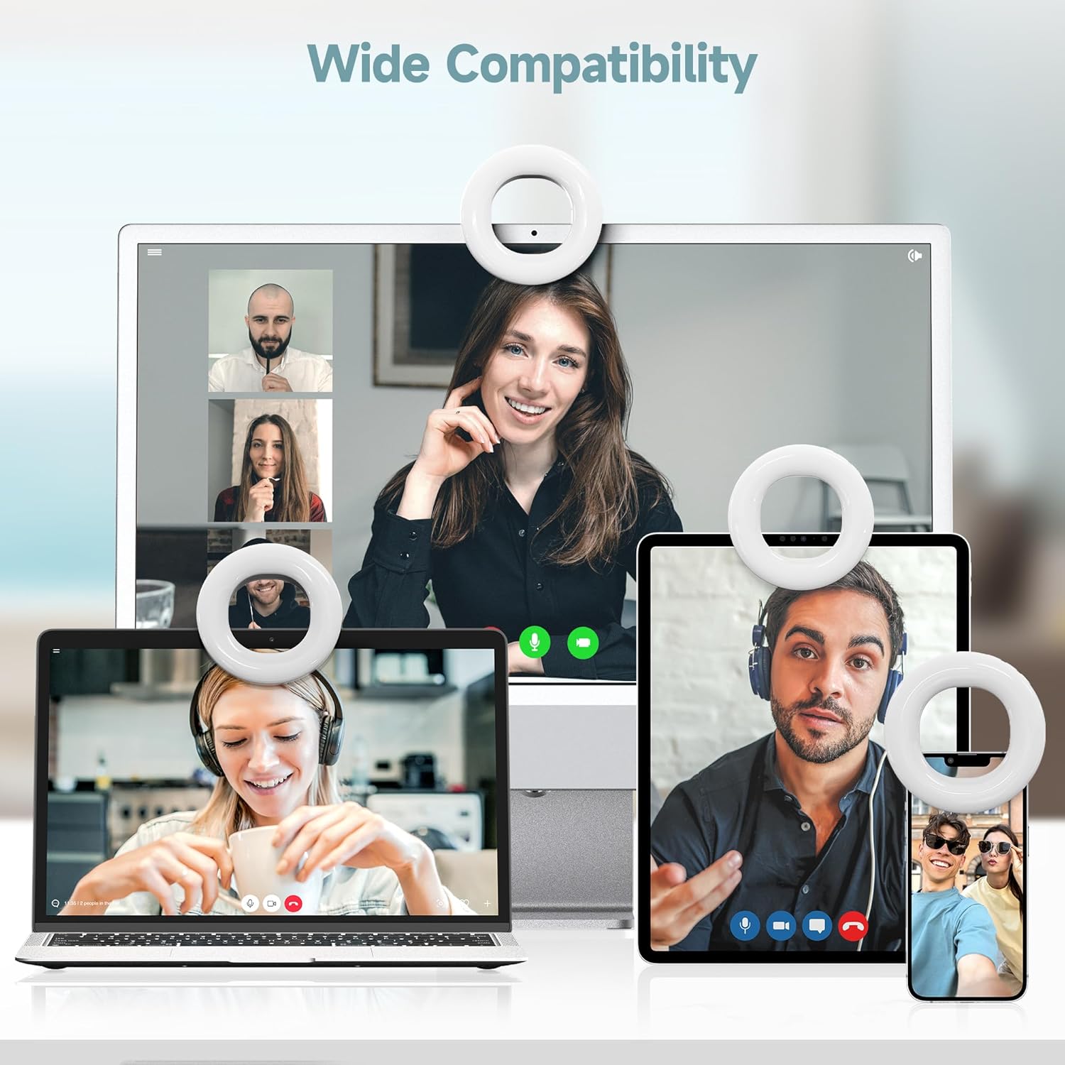 Selfie Ring Light Ricaricabile Clip-on 48 LED - immagine 3