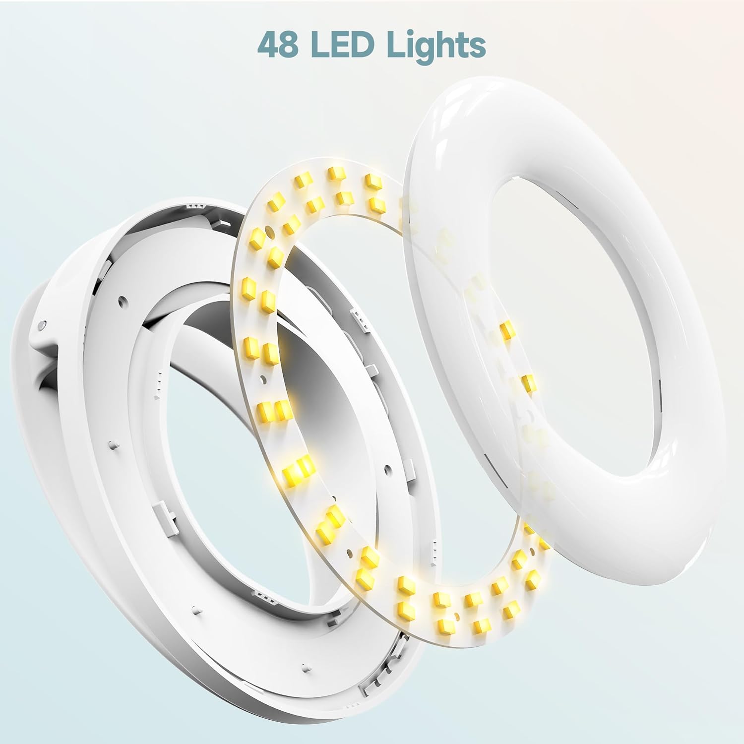 Selfie Ring Light Ricaricabile Clip-on 48 LED - immagine 5