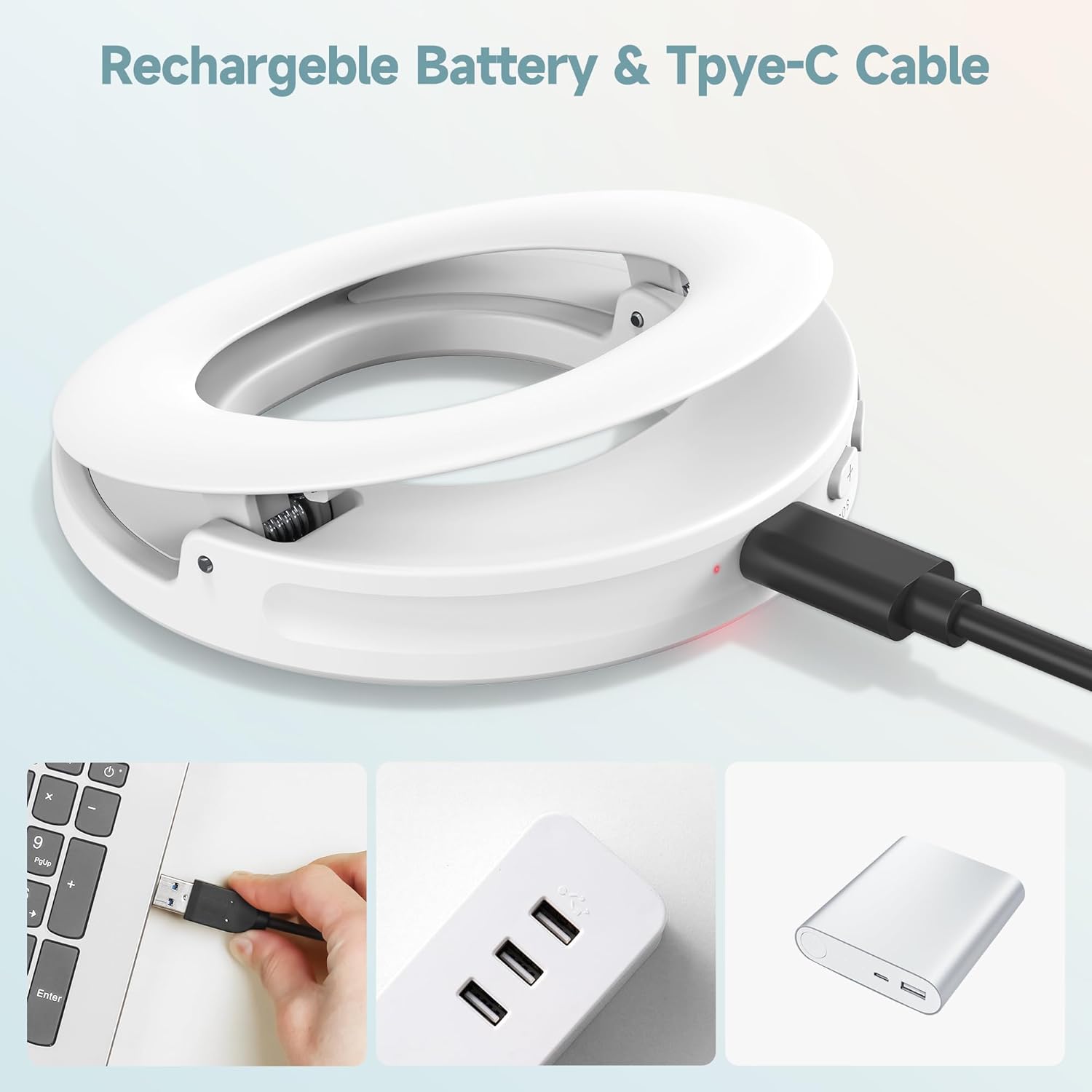 Selfie Ring Light Ricaricabile Clip-on 48 LED - immagine 7