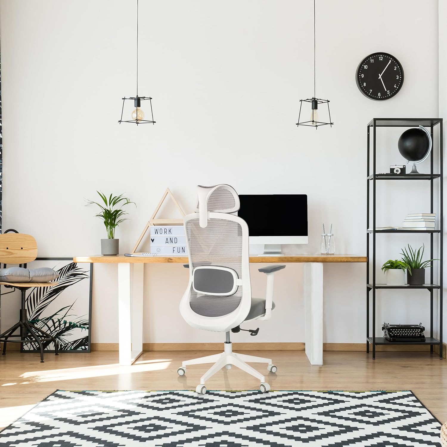 MIKEO G Sedia Ergonomica Ufficio Girevole, Grigio - immagine 7