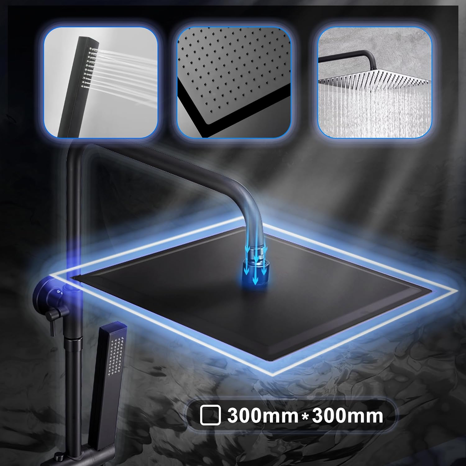 Joho 304 Colonna Doccia Idromassaggio Nero Opaco - immagine 3