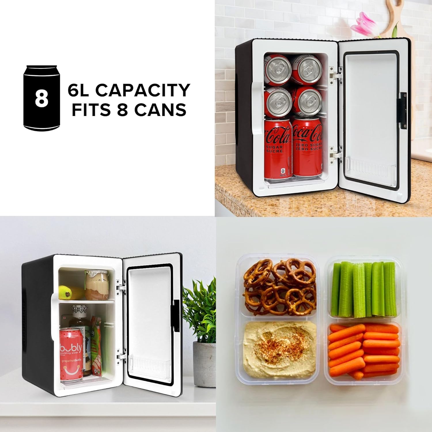 Koolatron Retro Mini Frigo da Camera 6L, Nero - immagine 2