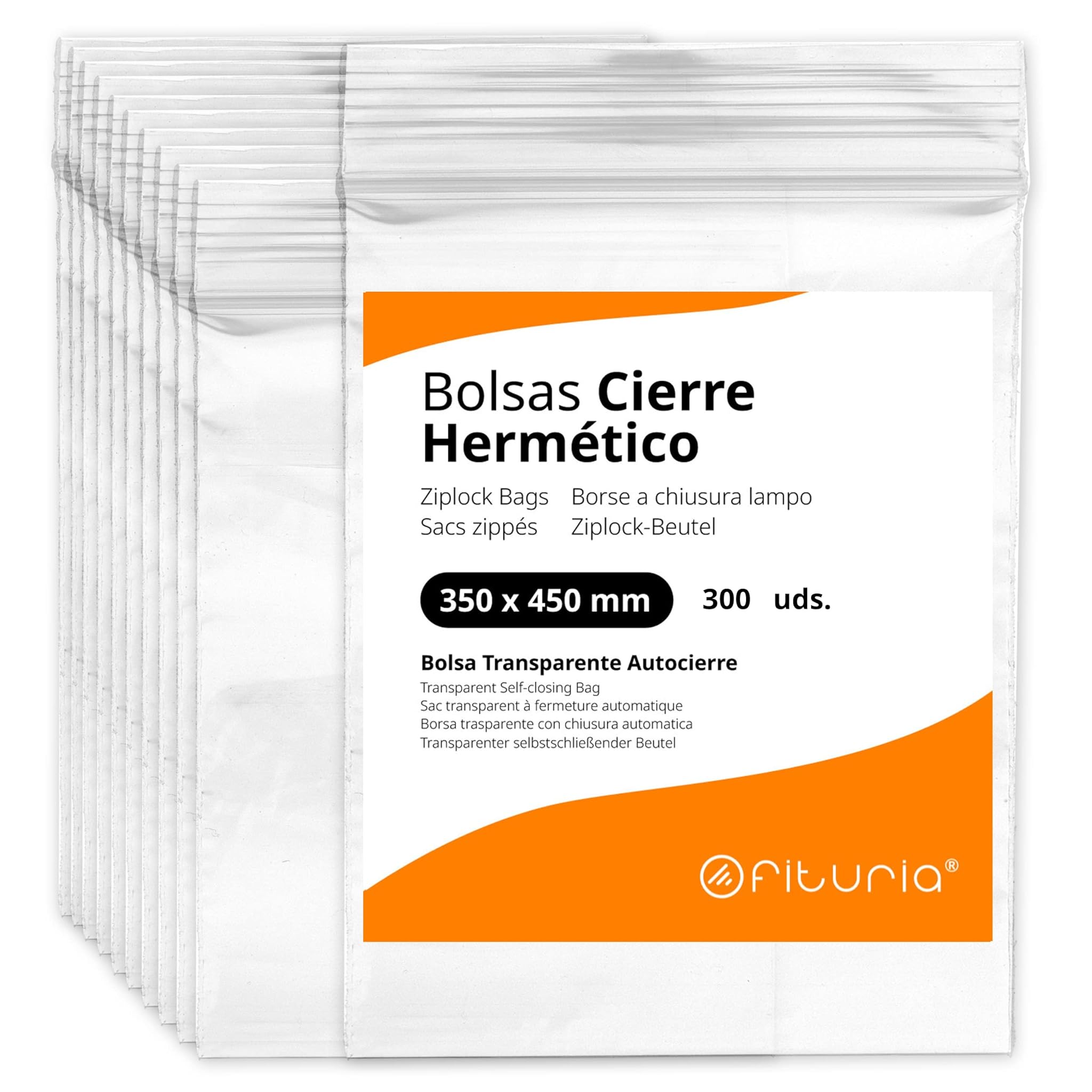 Ofituria - 300 Bolsas con Cierre Hermético 350x450mm