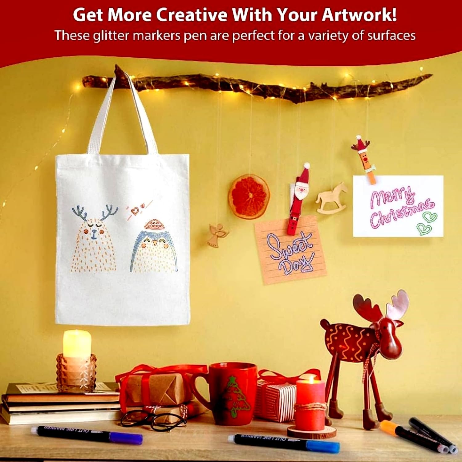 Toviki 24 Penne Glitterate Colorate - immagine 6