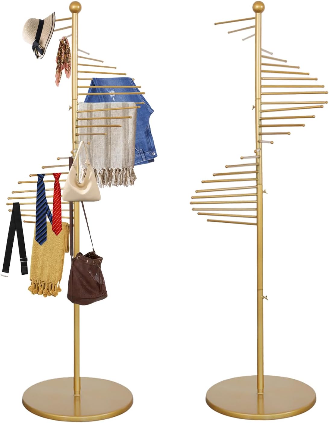 Simdennr Supporto per Sciarpe a Spirale 170x42 cm, Oro - immagine 1