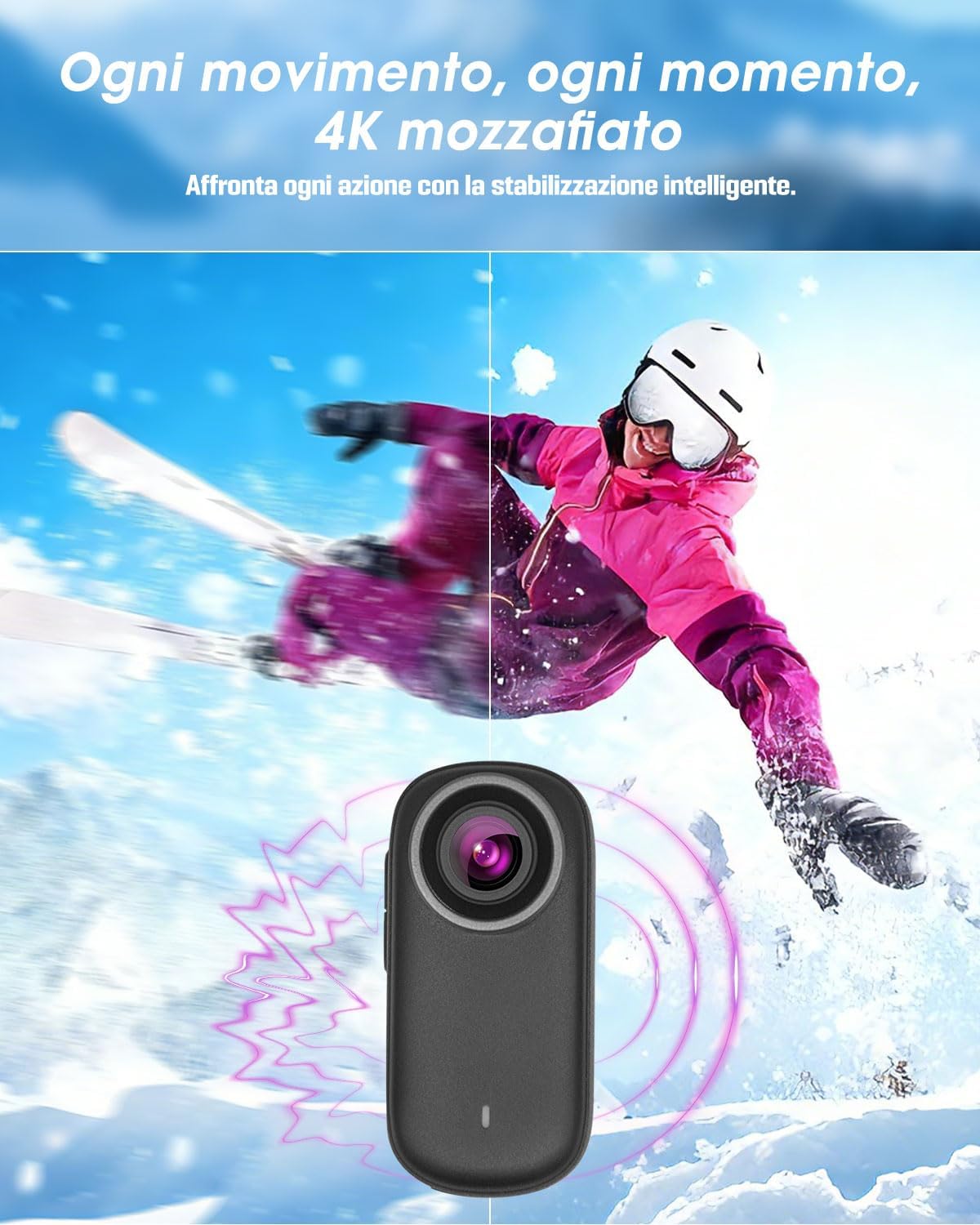 Action Cam 4K Mini Body Cam con SD 64GB - immagine 2
