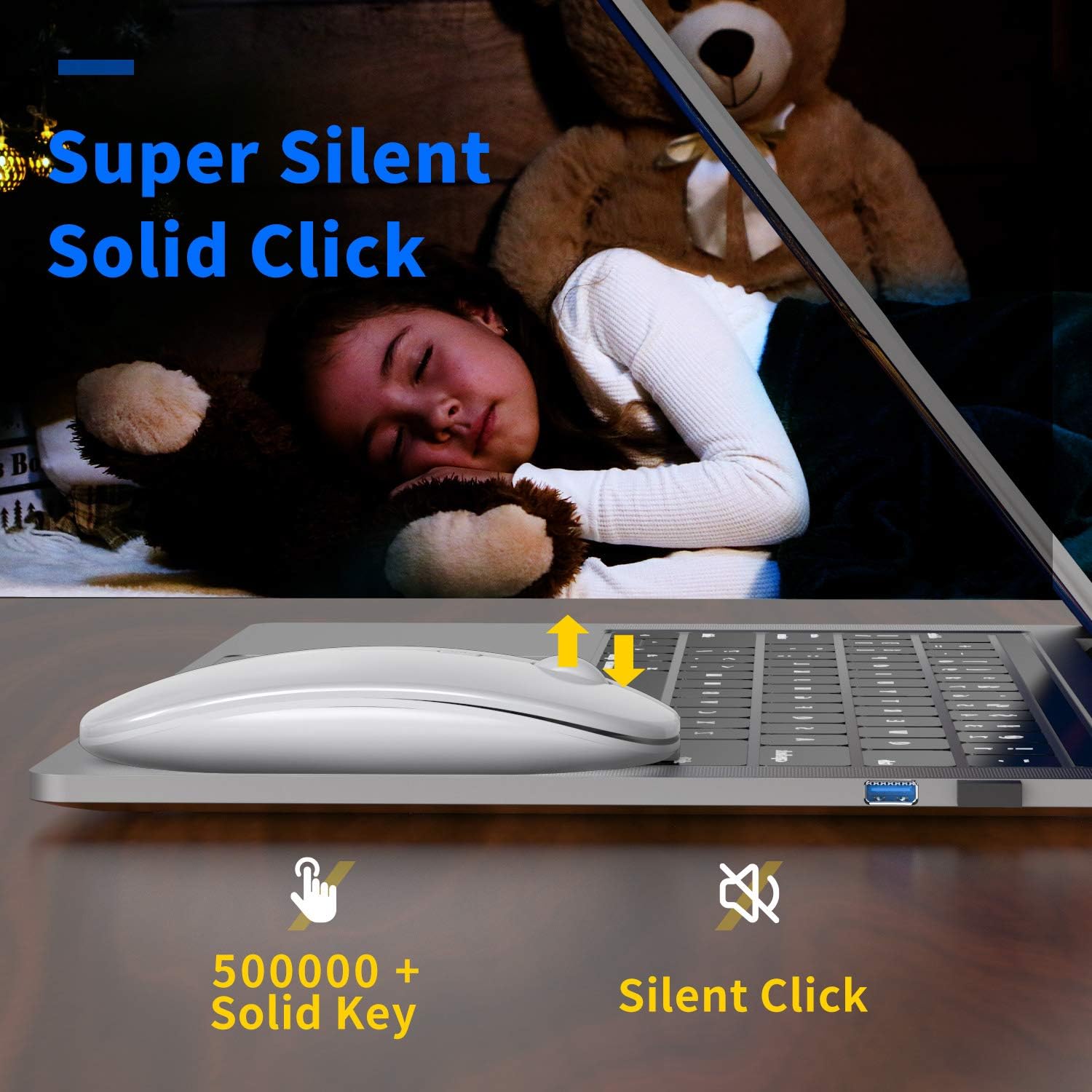 Anmck Mouse Wireless Silenzioso USB Ricaricabile - immagine 4