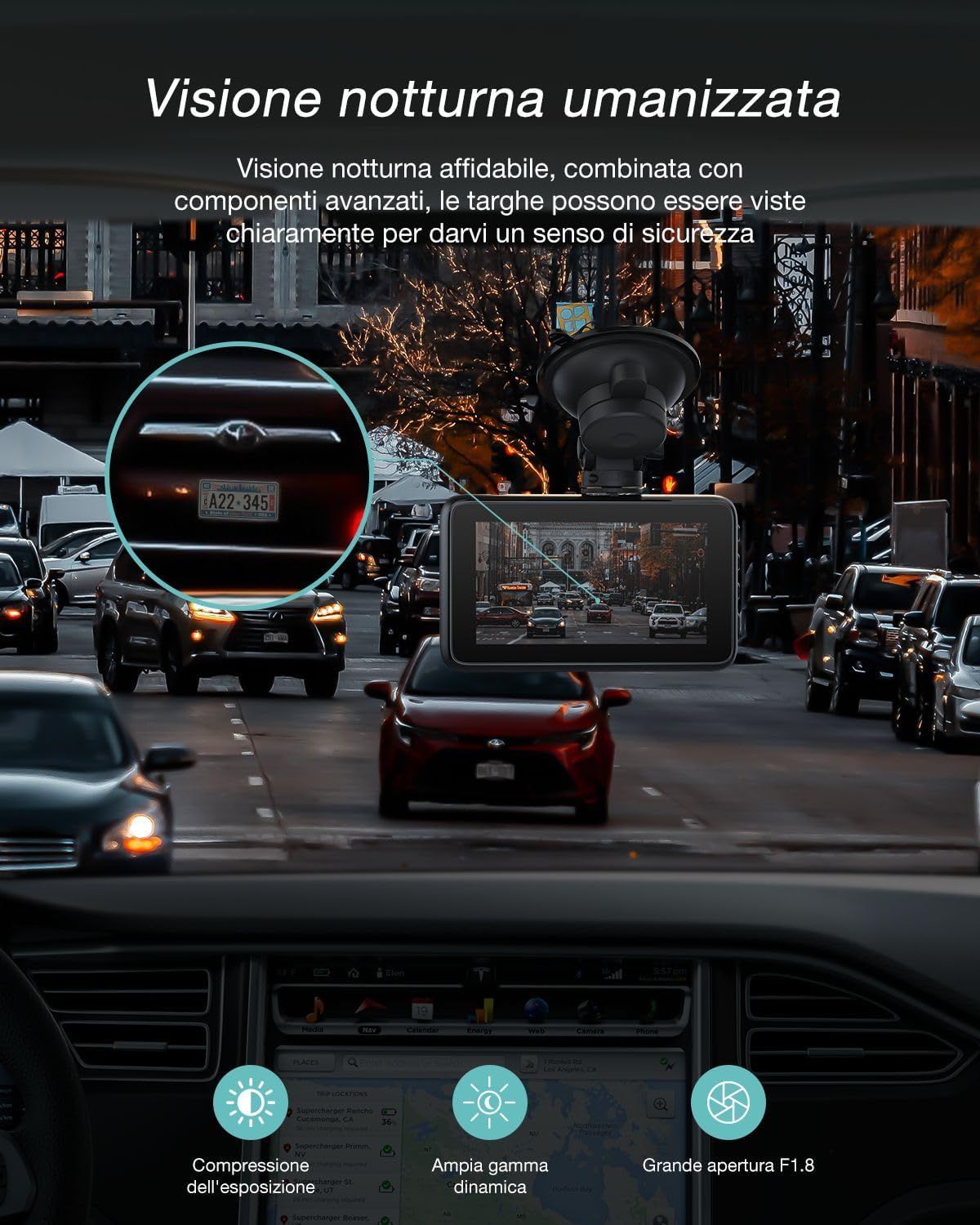 Izeeker Dashcam Frontale 4K QHD con SD 32G - immagine 4