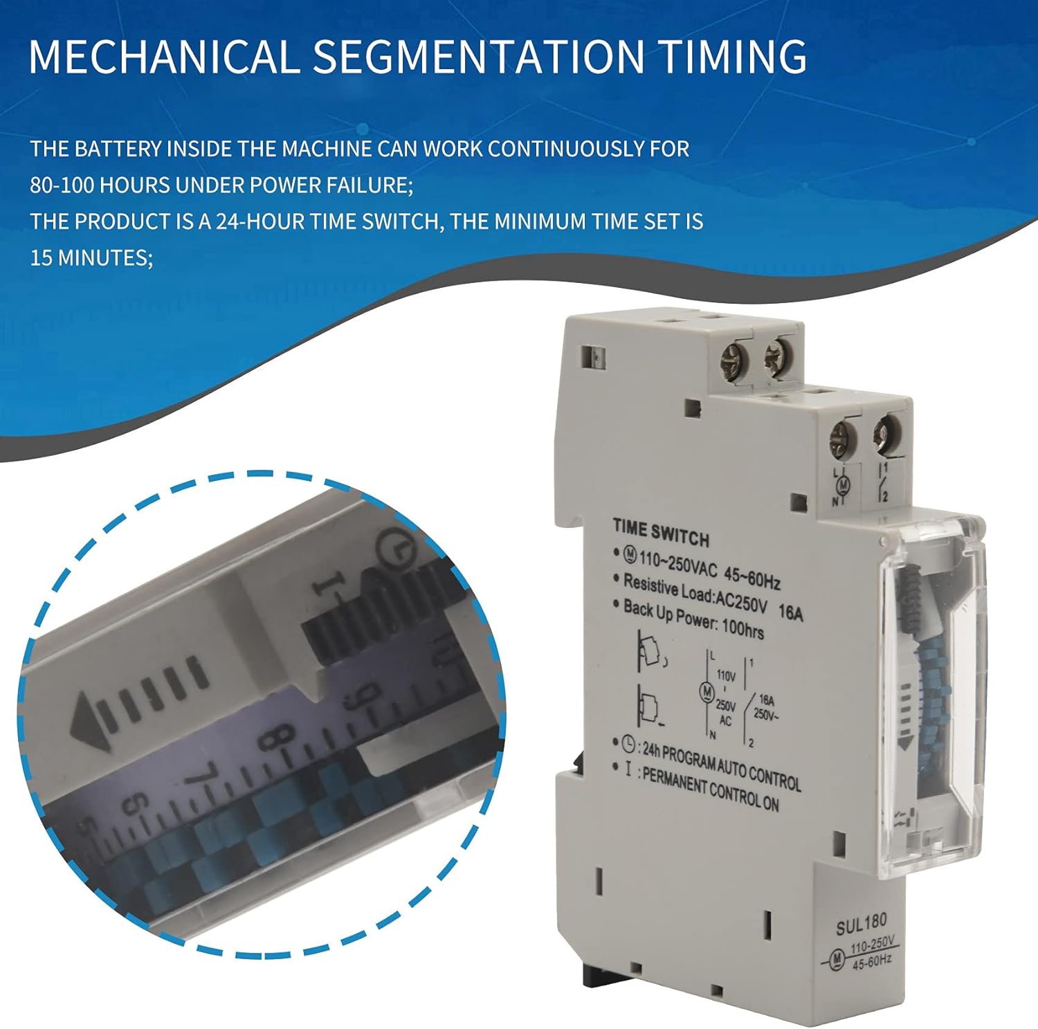 Sul180A - Timer Meccanico 15min/24h Programmabile - immagine 6