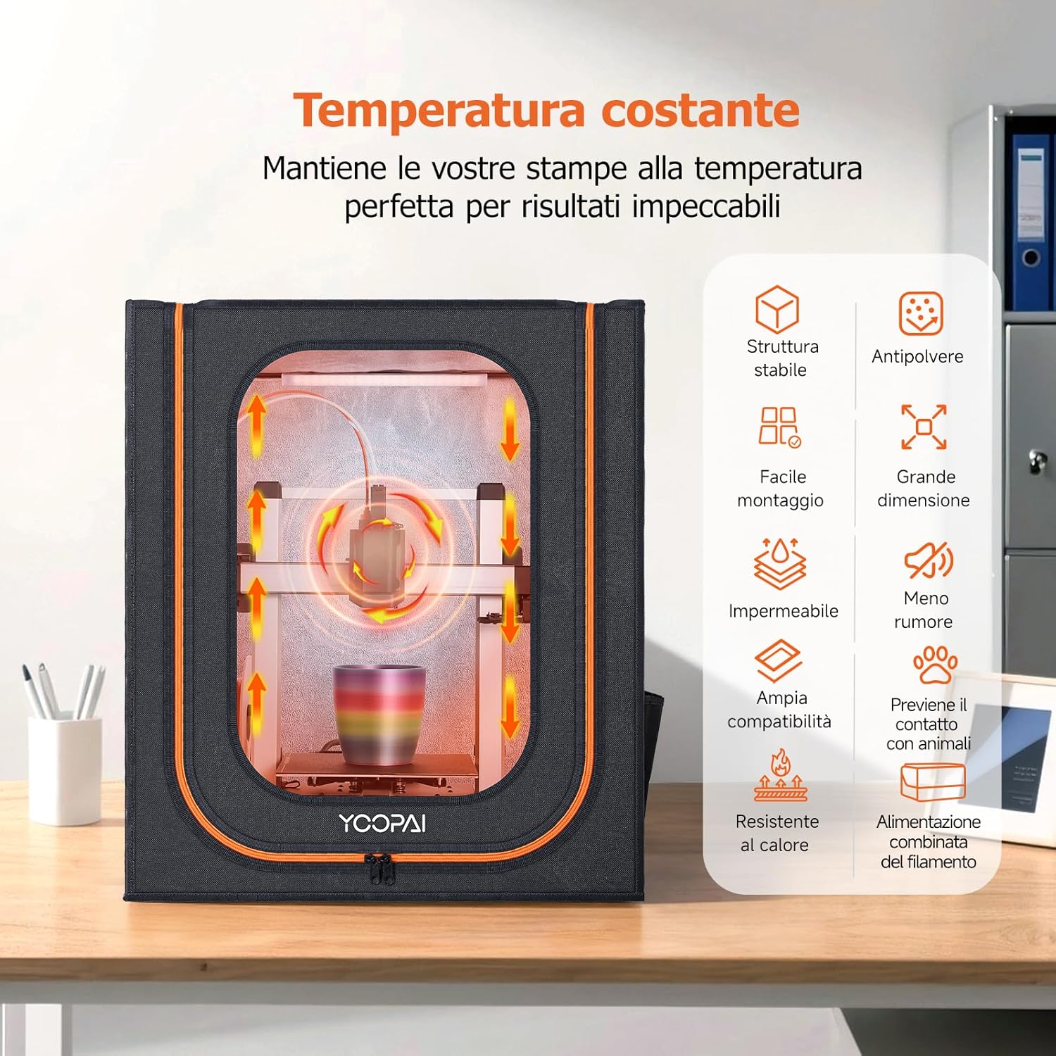 Yoopai Custodia Stampante 3D con Luci LED - immagine 4