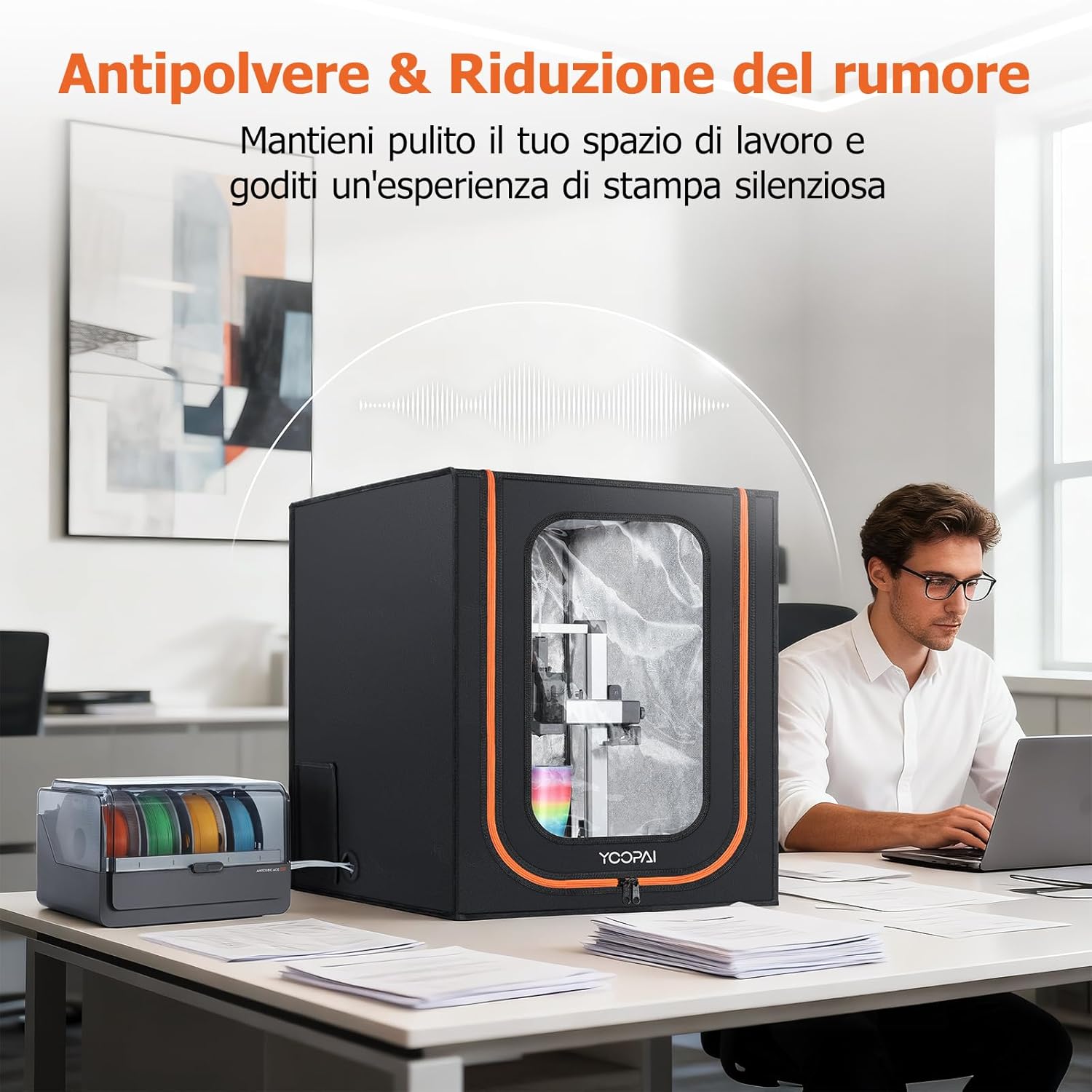 Yoopai Custodia Stampante 3D con Luci LED - immagine 5