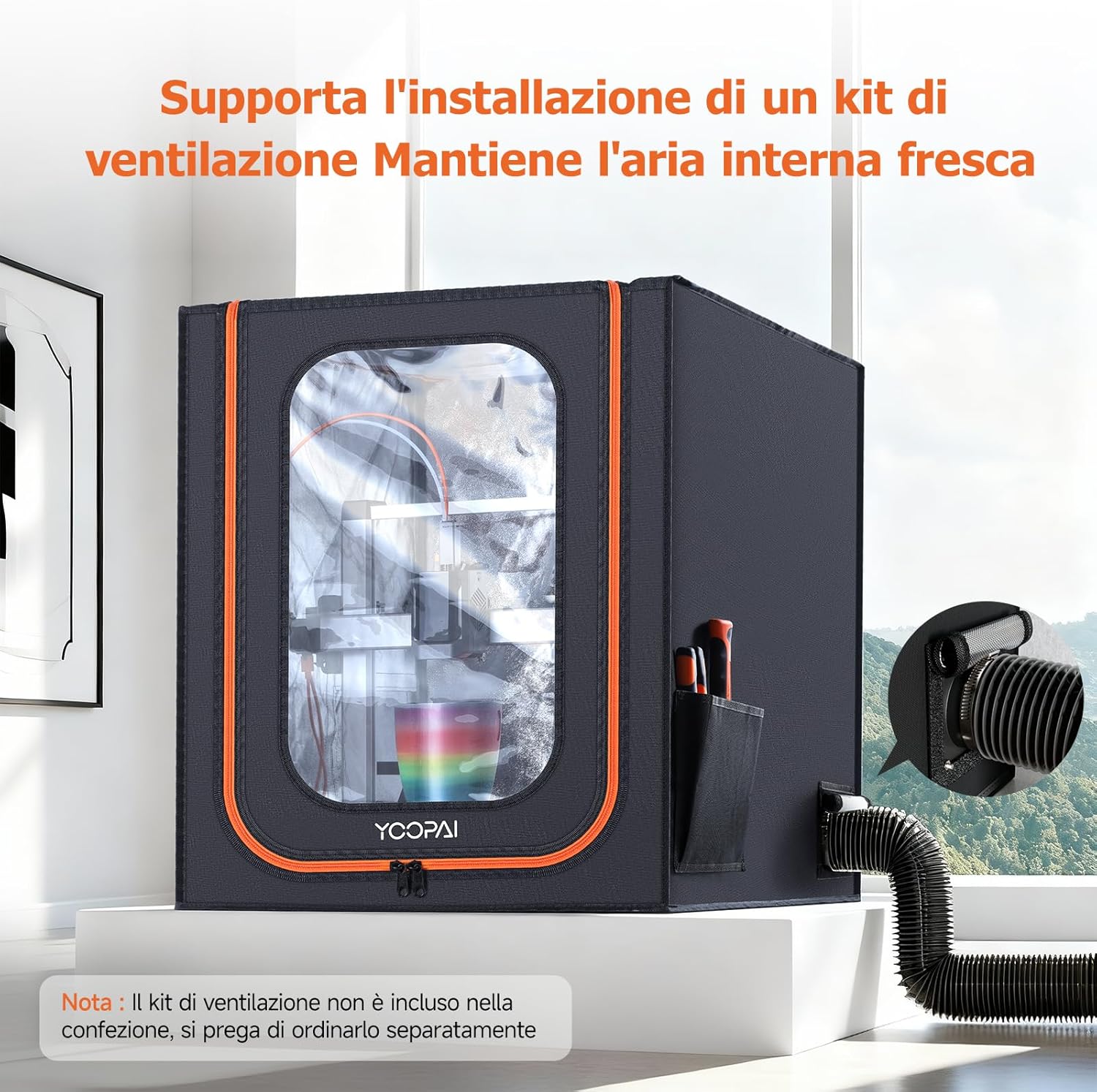 Yoopai Custodia Stampante 3D con Luci LED - immagine 6