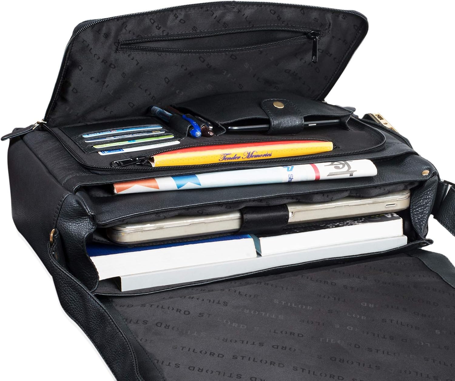 STILORD 'Tom' Borsa Messenger Vintage in Vera Pelle - immagine 3