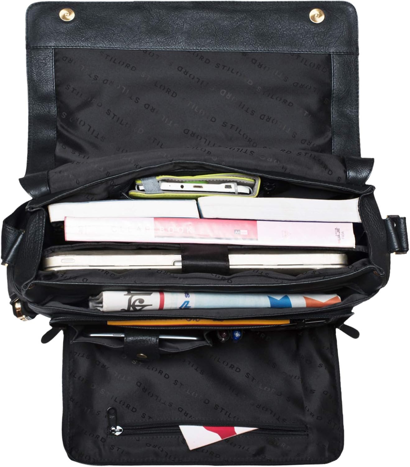 STILORD 'Tom' Borsa Messenger Vintage in Vera Pelle - immagine 4