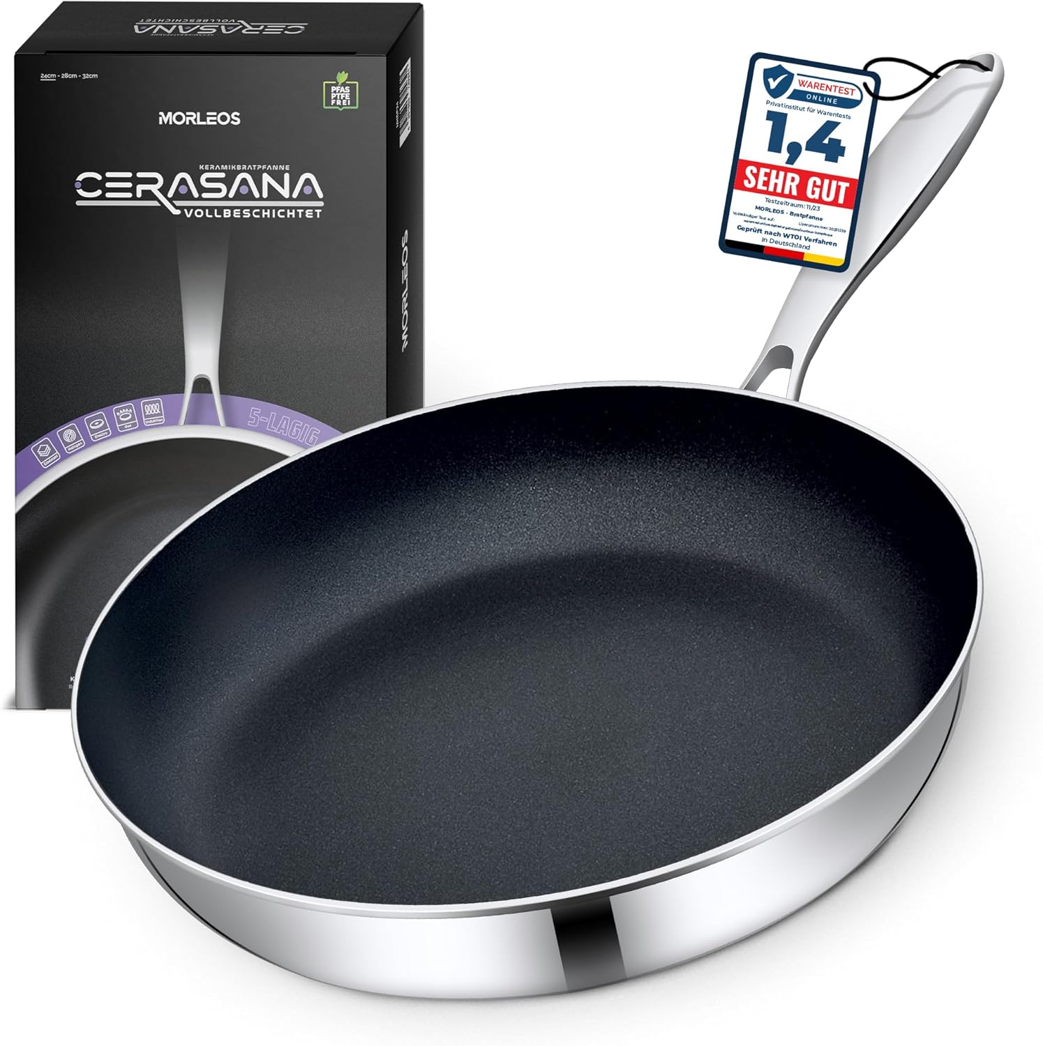 Padella in Ceramica Ø 32 cm - 5 Strati, 3mm - immagine 2