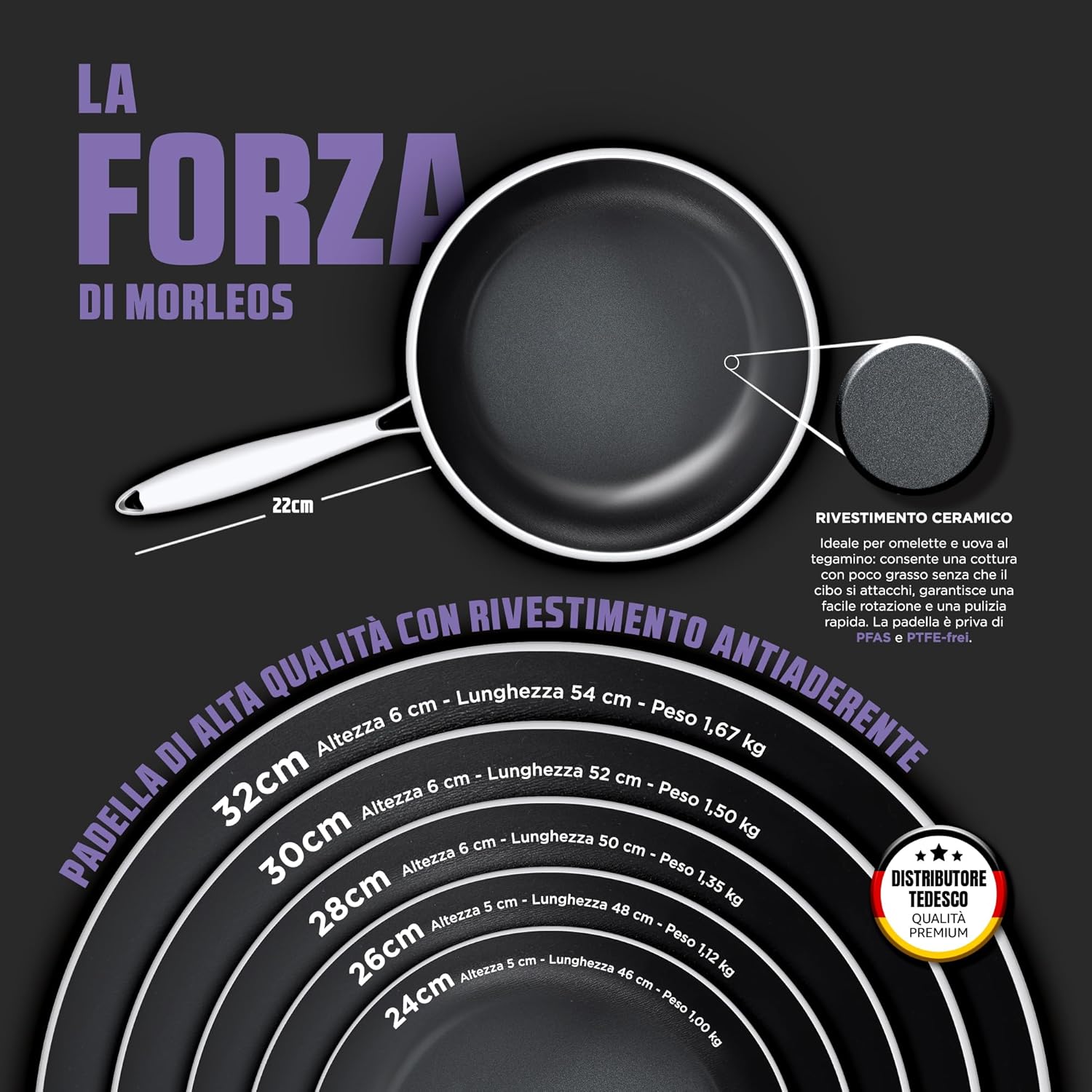 Padella in Ceramica Ø 32 cm - 5 Strati, 3mm - immagine 3