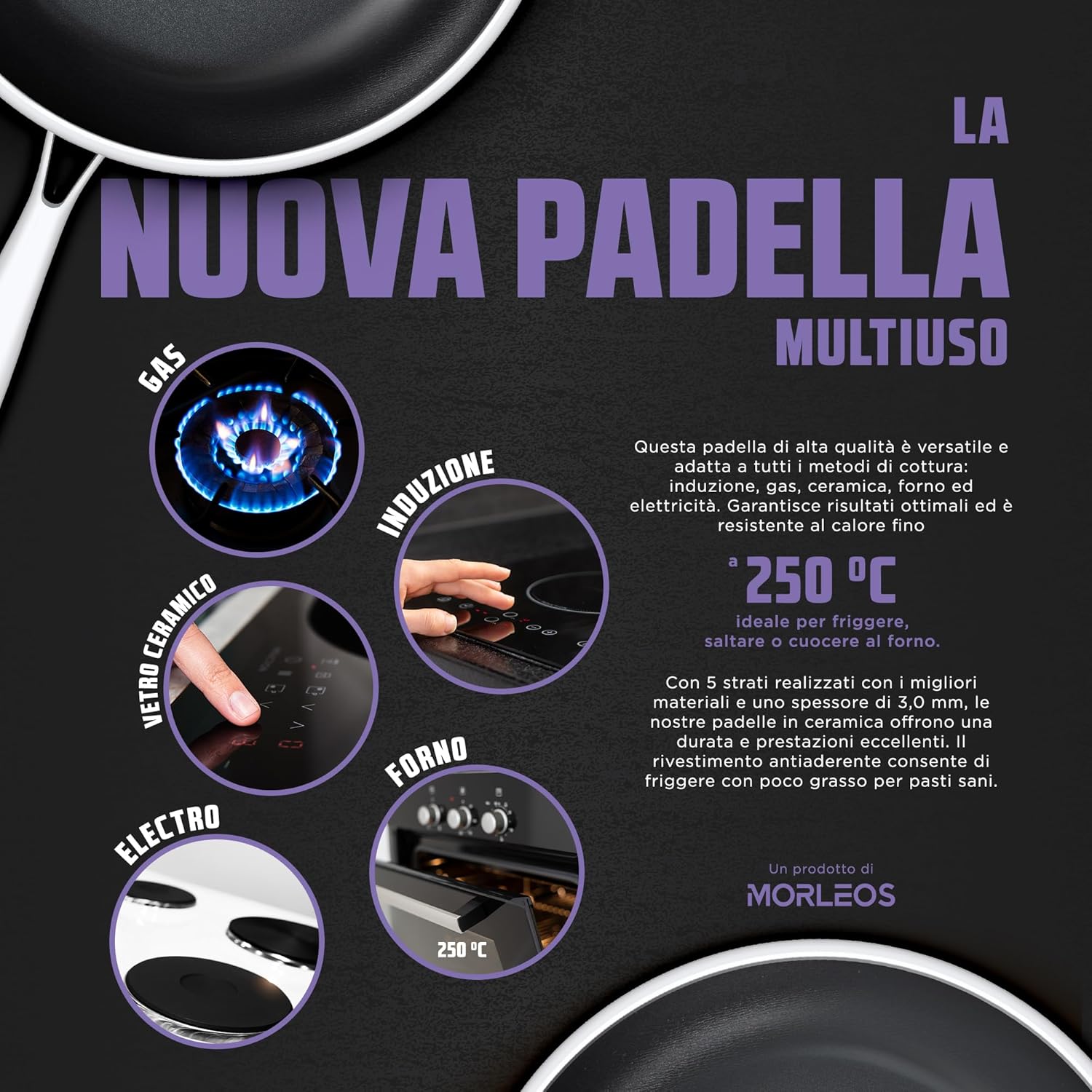 Padella in Ceramica Ø 32 cm - 5 Strati, 3mm - immagine 5